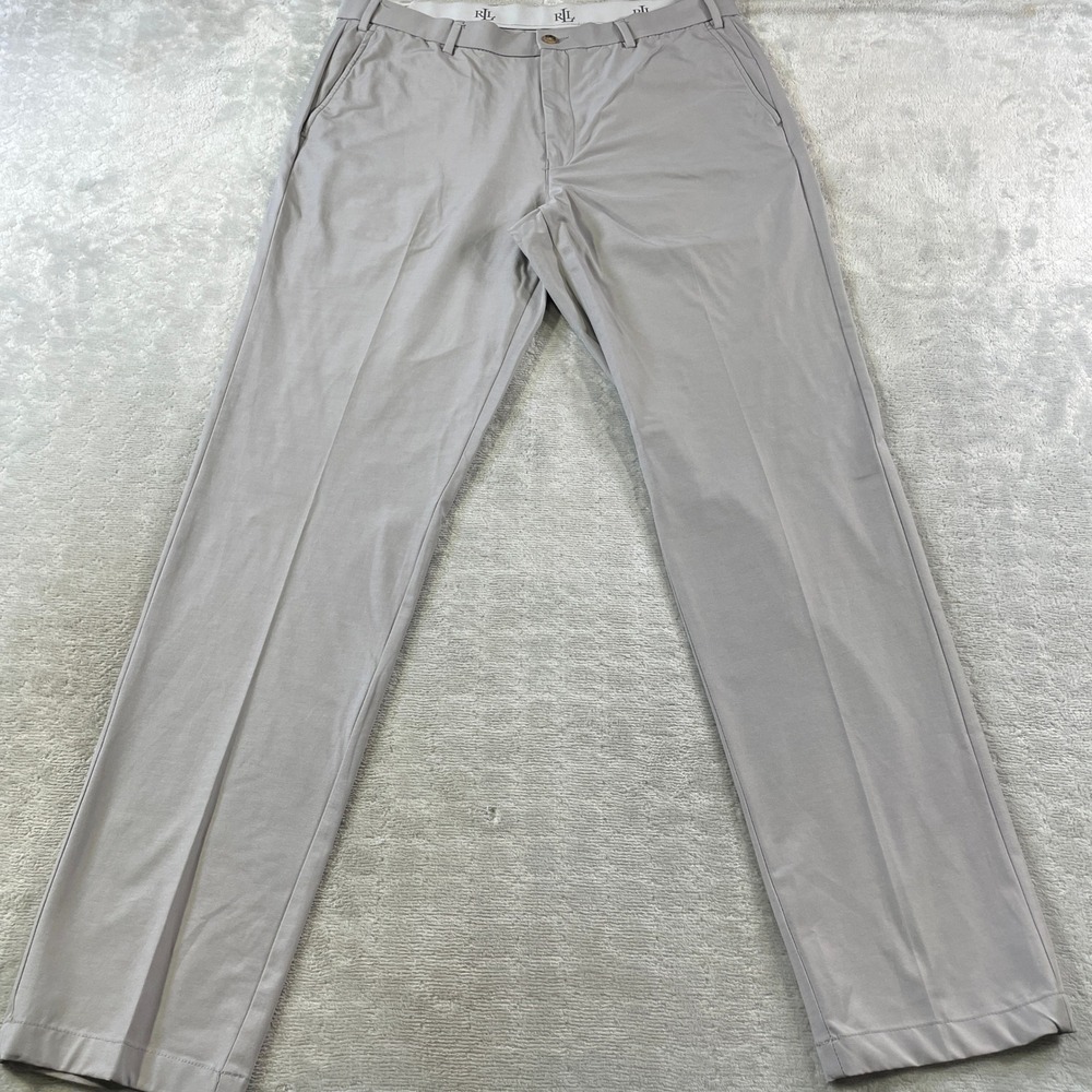 Lauren Ralph Lauren Chino Dress Pants Men 36x34 Gray Sraight Office Light Preppy